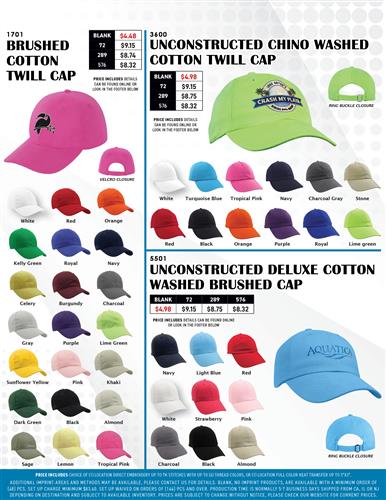 Deluxe Cotton Chino and Twill Caps