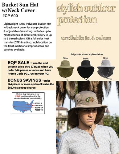 Bucket Sun Hat EQP Sale