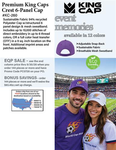 EQP Sale on Premium King Crest Cap
