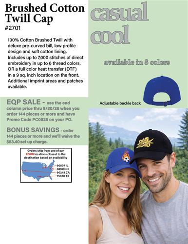 EQP Sale on Brushed Cotton Twill Cap