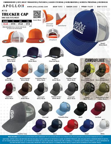 Best Selling Mesh Back Trucker Cap from Apollo USA