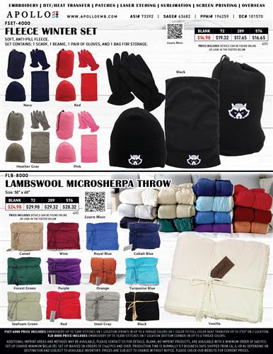 Blankets and Beanie Scarf Gift Set from Apollo USA