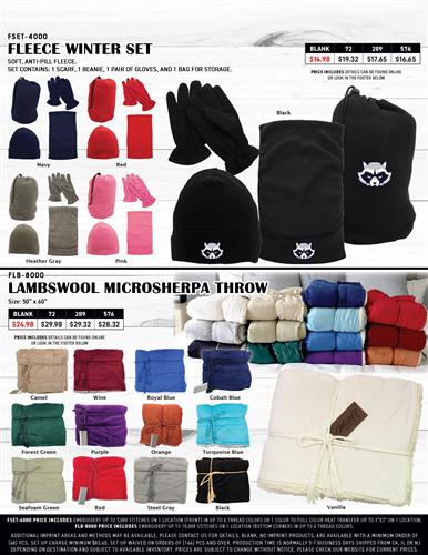 Blankets and Beanie Scarf Gift Set