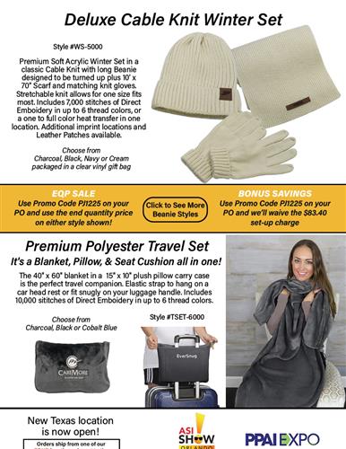 Deluxe Cable Knit Winter Set