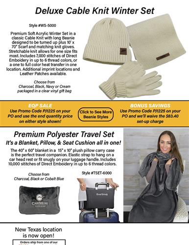 Deluxe Cable Knit Winter Set