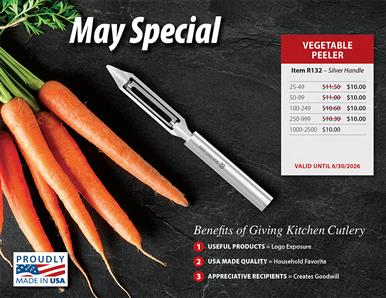 May Special: A Branded Vegetable Peeler Customers Keep