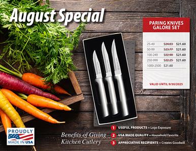 August = Paring Knives Galore Set at EQP Pricing!