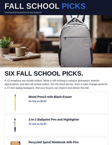 Six Fall School Picks.