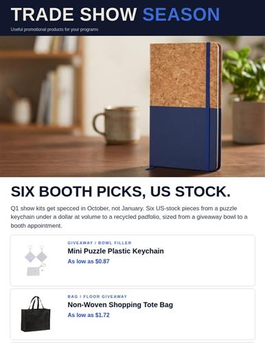 Trade Show Season: Six Booth Picks, US Stock.