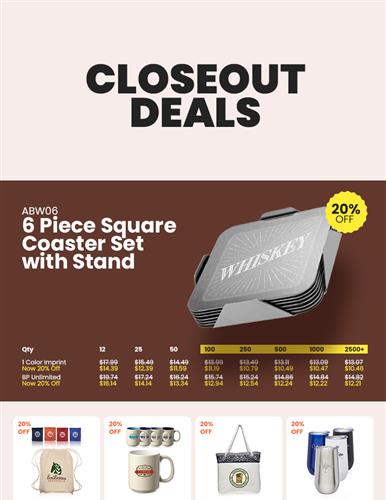 Closeout Deals on Coaster Sets!