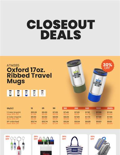 Closeout Deals on Drinkware!