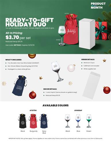 Ready-to-Gift Holiday Duo: Wine Glass + Gift Bag &#127873;