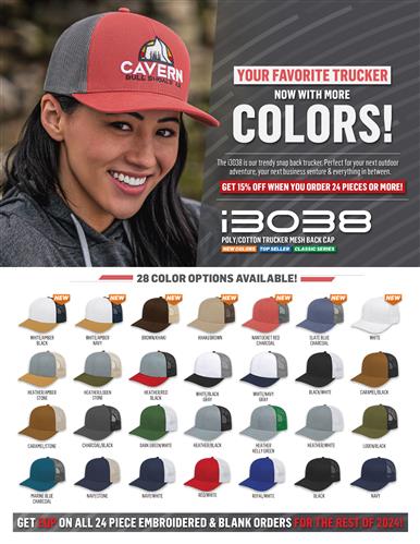 Poly/Cotton Trucker Mesh Back Cap i3038 NEW COLORS