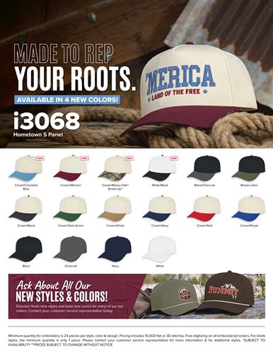 i3068 Made To Rep Your Roots. Available in 4 New Colors!