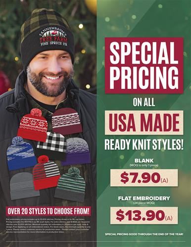 Special Pricing on All Ready Knit Styles!
