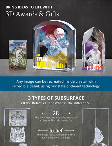 Bring ideas to life with 3D awards and gifts