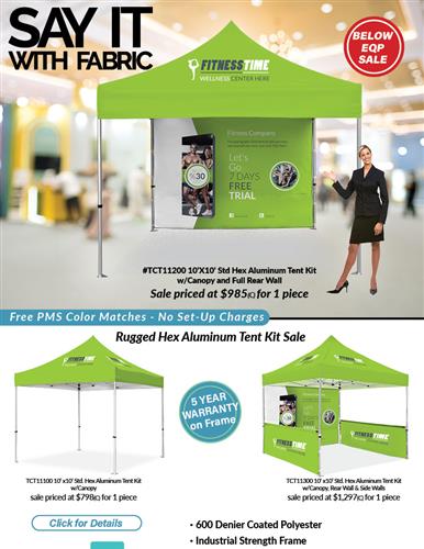 Below EQP Sale on Rugged Hex Aluminum Tent Kits from DMP