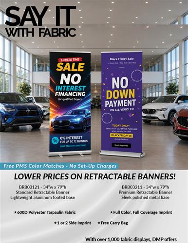 New Lower Prices on Full Color Retractable Banners
