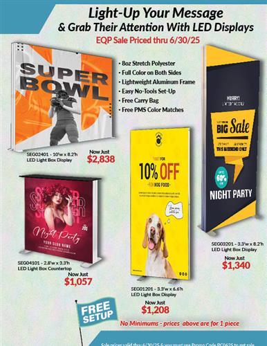EQP Sale on New Lighted Display Walls