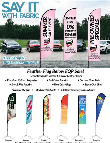 Feather Flag Below EQP Sale from DMP