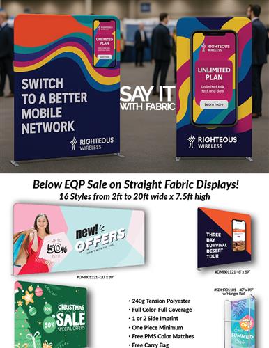 Below EQP sale on Fabric Displays