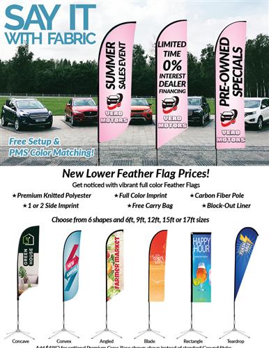 New Lower Feather Flag Prices Below EQP from DMP
