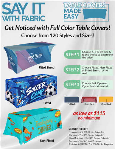 120 Styles of Full Color Table Covers