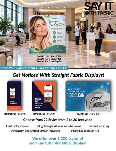 22 Styles of Full Color Straight Fabric Displays