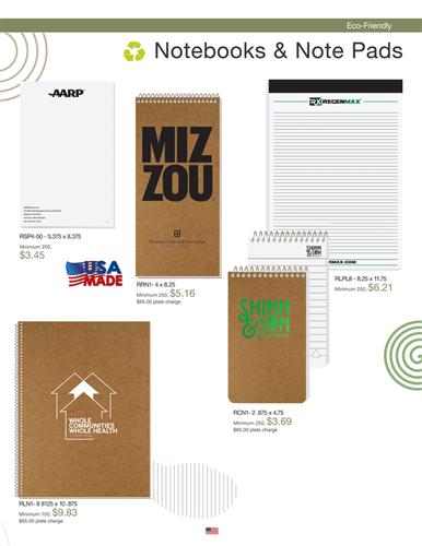 Eco-friendly notepad, notebooks &amp; journals
