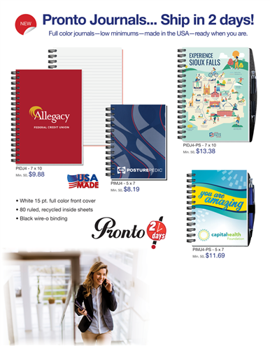 Tight Deadline? Pronto Journals Ship in 2 Days!