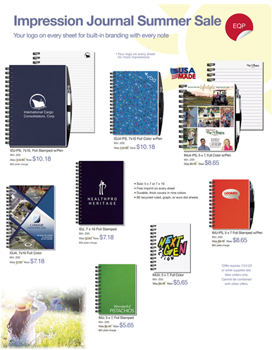 Now through July 31 — Get EQP pricing and a free logo on every sheet!