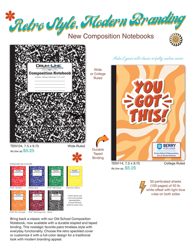New Taped Composition Notebooks: Flashback Style, Fresh Branding