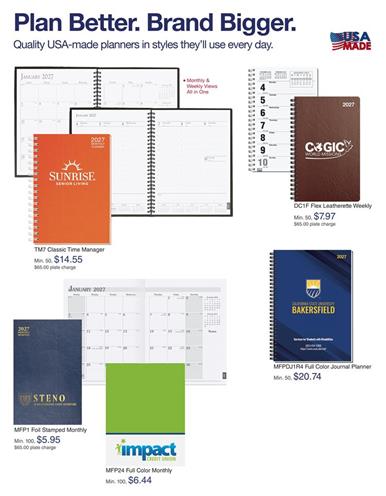 USA-Made Planners...Keep Their Brand Working 365 Days a Year