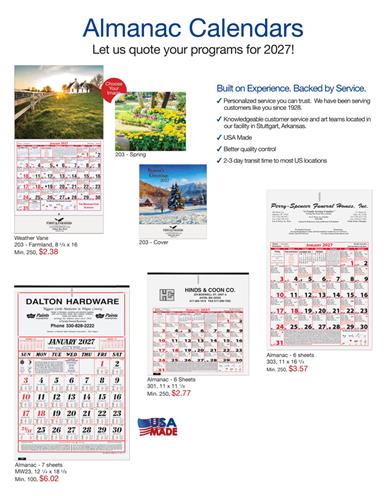 2027 Almanac Calendars—Let’s Build Your Customer’s Program Together