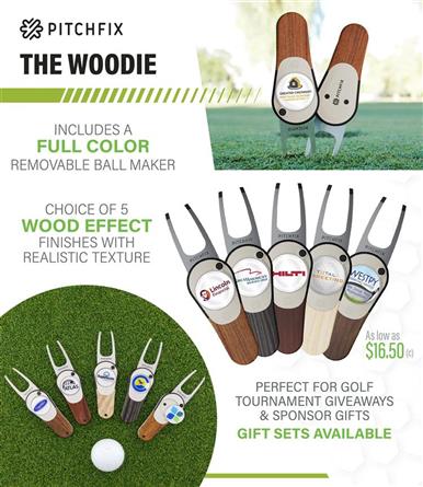Wood Texture Pitchfix Golf Tool