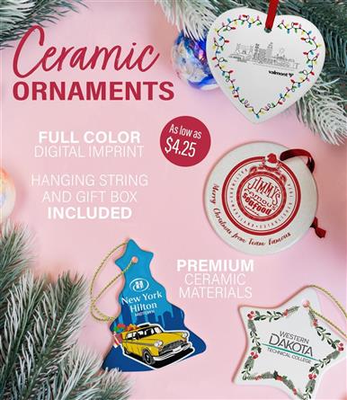 Ceramic Holiday Ornaments in Full Color