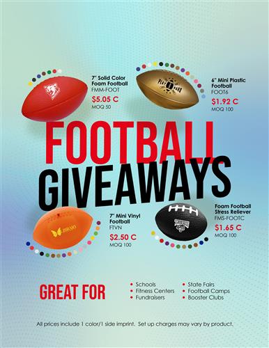 Don&#39;t Fumble Your Promos - Touchdown Football Giveaways Available Now