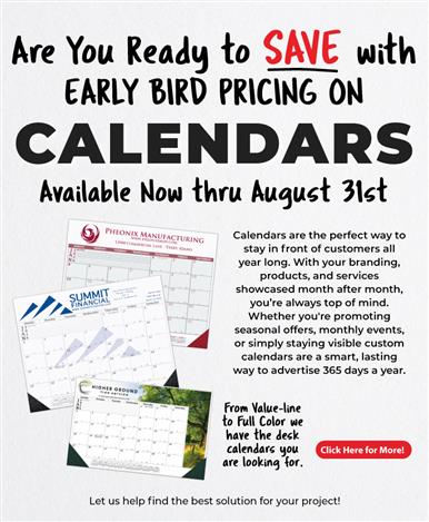 Early Bird Calendar Pricing