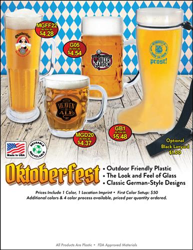 Your #1 Source for Oktoberfest Drinkware! Made in the USA