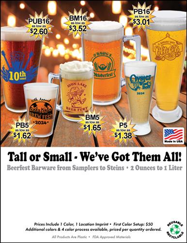 Tall or Small - We&#39;ve Got Them All! Plastic Drinkware, Made in the USA
