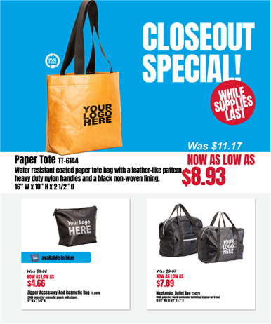 Clearance Totes, Travel &amp; Weekenders -- Great looks all... &quot;in the bag&quot;!