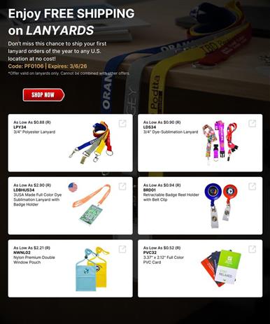 Start the Year Strong: Free Shipping on Lanyards