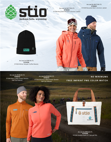 Now Offering STIO®! Premium, technical apparel for mountain athletes.