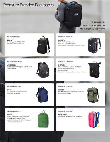 Premium Branded Backpacks