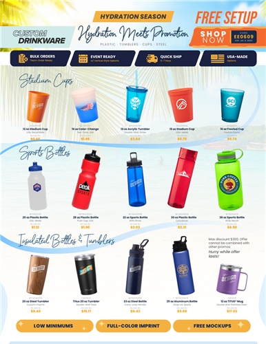 Hydration Meets Promotion with Custom Drinkware