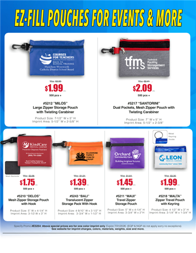 EZ fill Pouches For Events