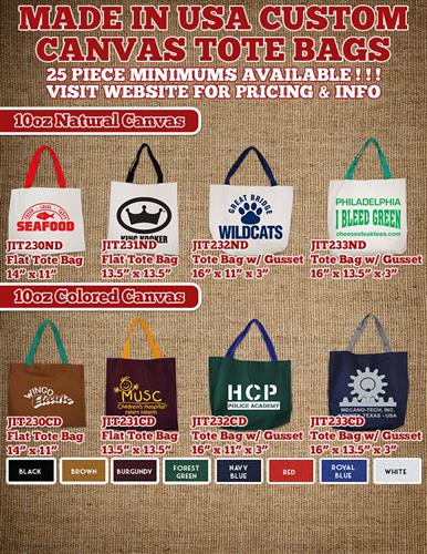 USA Made Custom Canvas Tote Bags