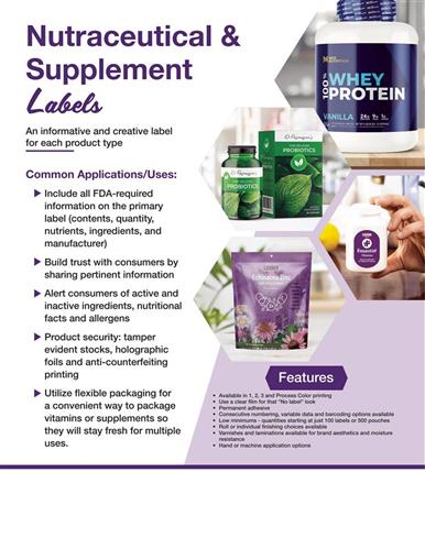 An informative and creative label for each product typ