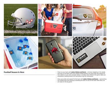 Cheer on your team with labels, stickers and decals