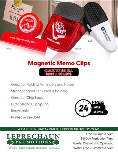 Best Selling Magnetic Clips plus Free 24 Hr. Svc from Leprechaun